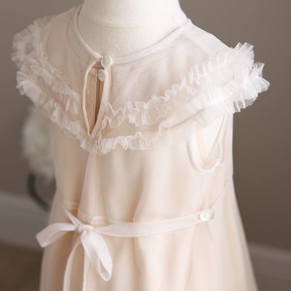 SPECIAL Dainty Vintage Style Boutique Toddler Dress Overlay Size 2 BEAUTIFUL NWT - Picture 4 of 7